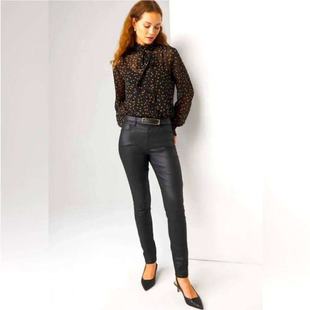 Banana Republic Coated Black Skinny Jeans Leggings Sz 31/32 NWT